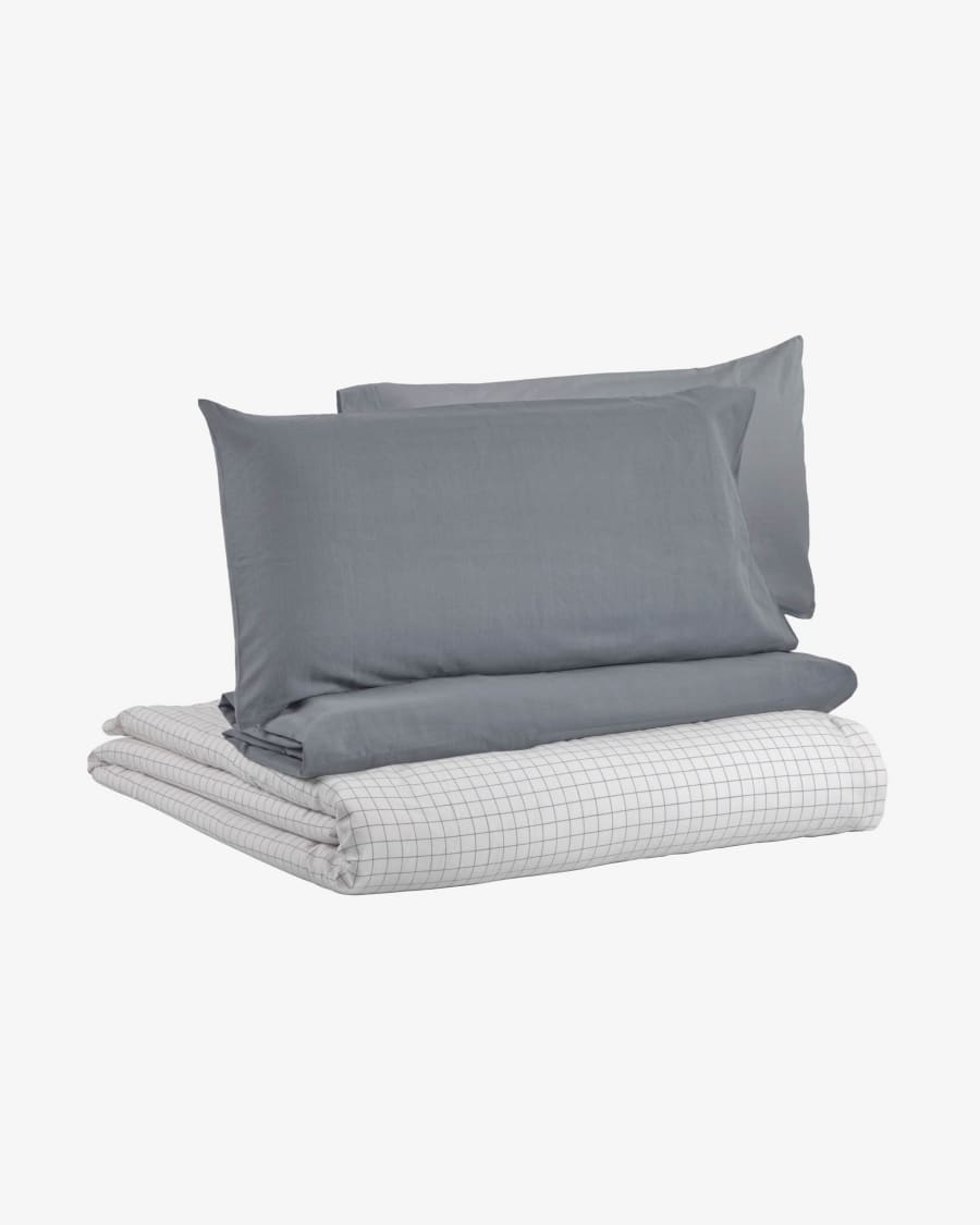 Set Lesly fondo, copripiumino e federa in cotone biologico (GOTS) 150x190 cm