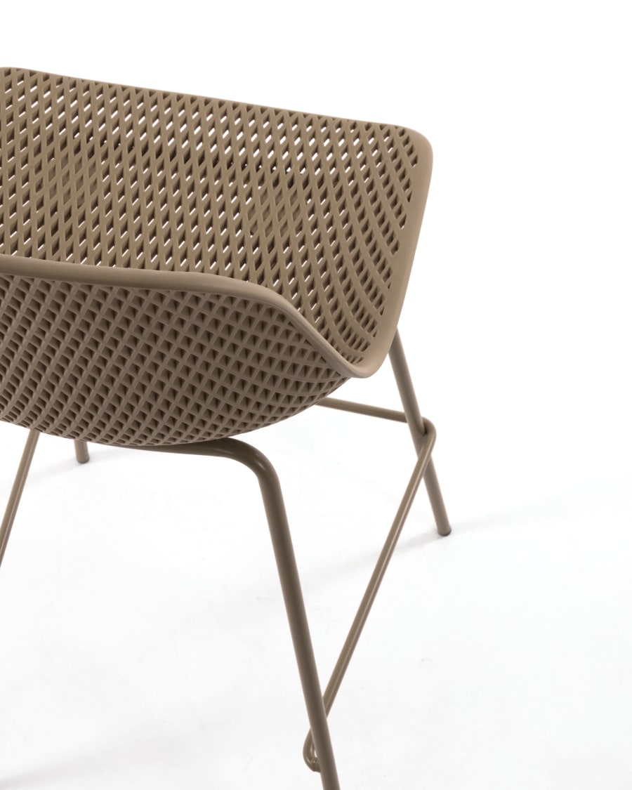 Quinby outdoor stool in beige, height 65 cm