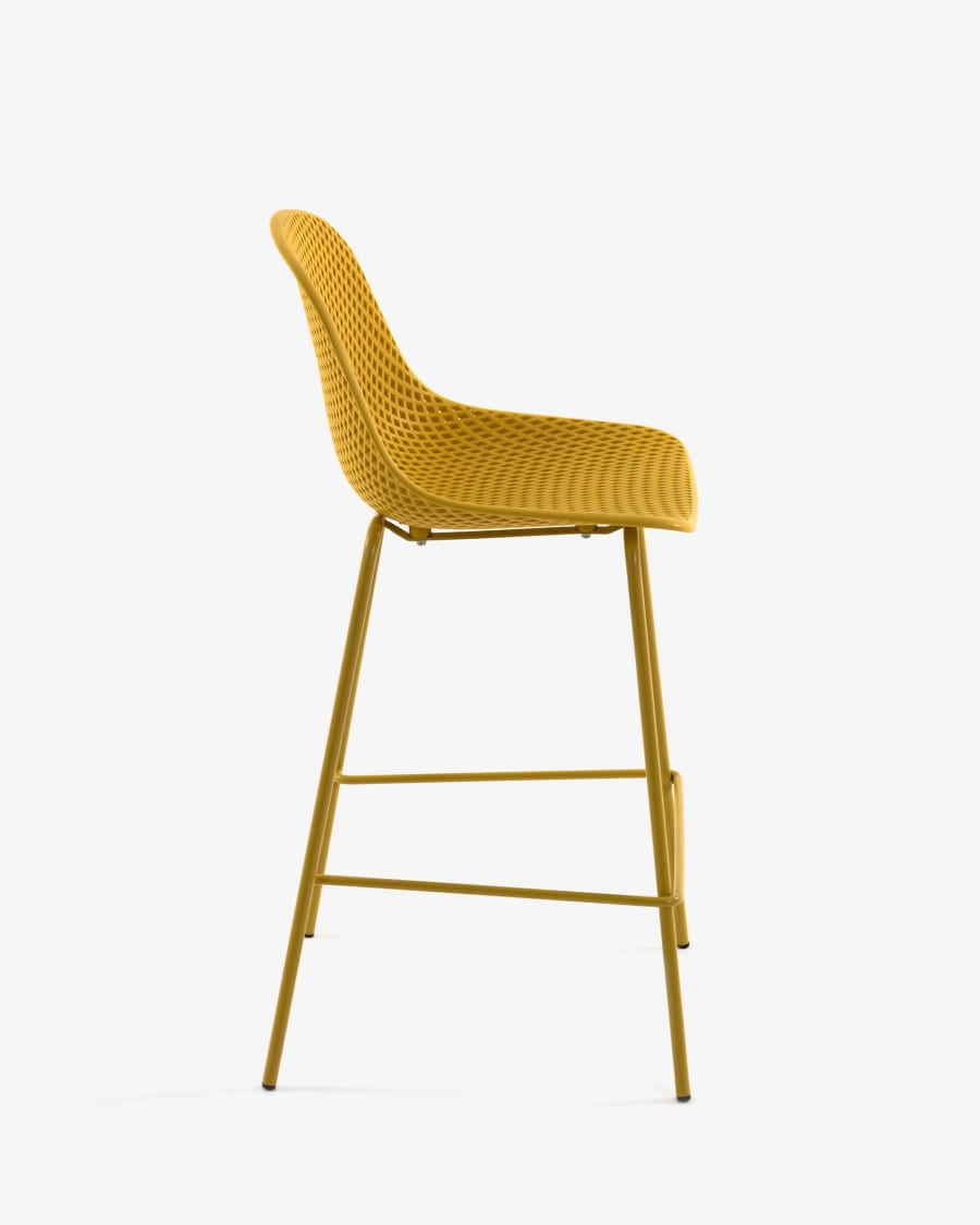 Quinby outdoor stool in yellow, height 65 cm
