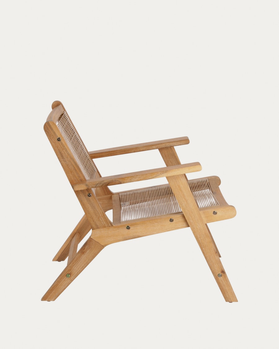 Geralda acacia wood armchair with natural finish FSC 100%