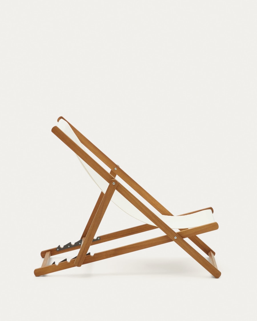 Adredna solid acacia outdoor deck chair in beige FSC 100%