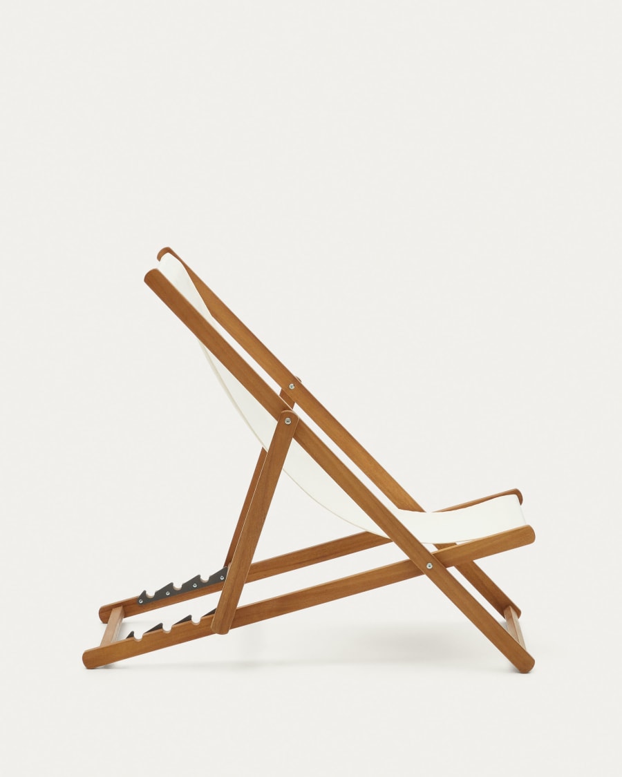 Adredna solid acacia outdoor deck chair in beige FSC 100%