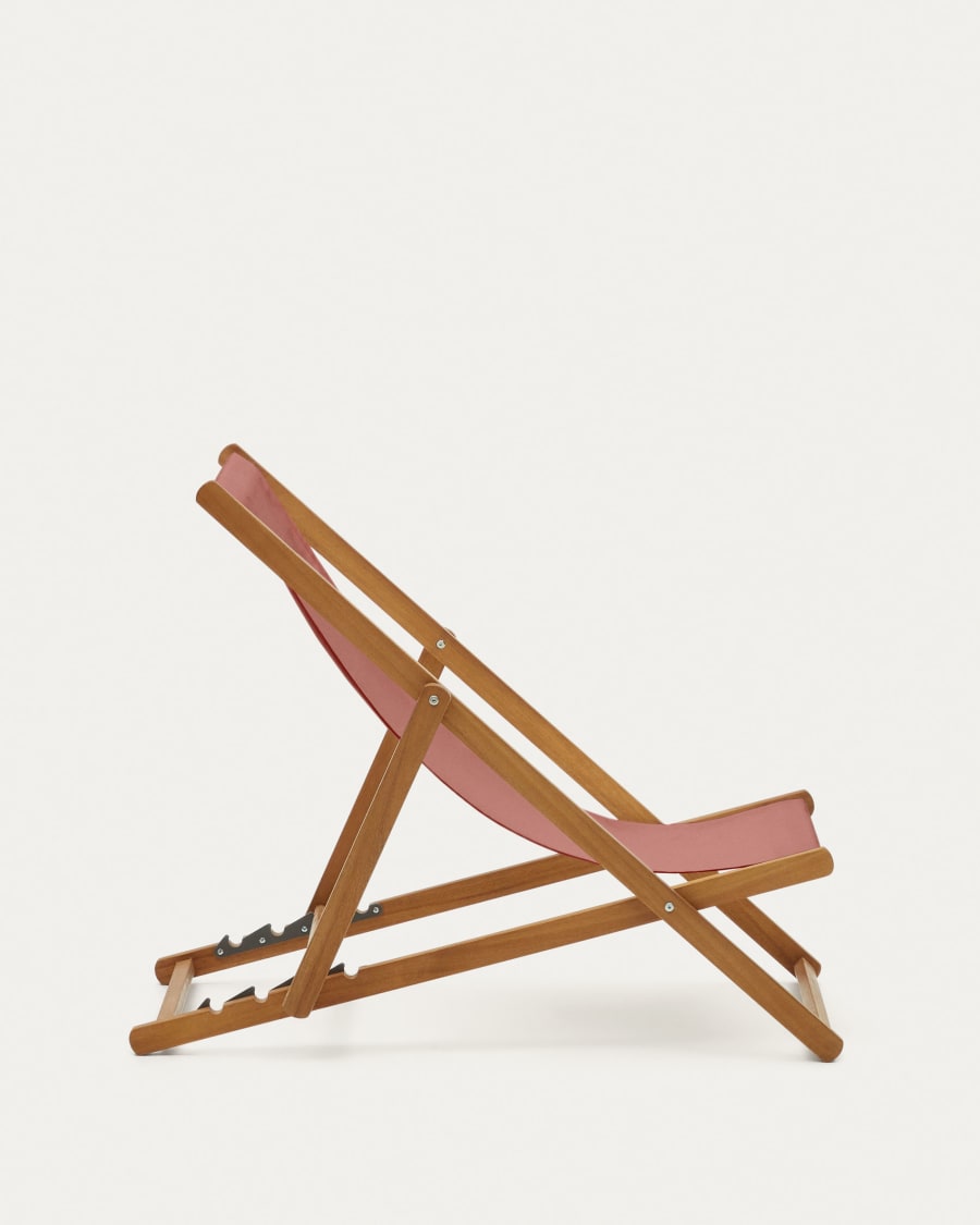 Adredna solid acacia outdoor deck chair in terracotta FSC 100%