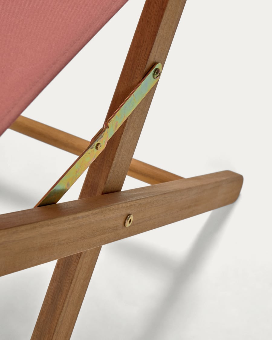 Chaise de jardin pliante Dalisa terracotta en bois d'acacia FSC 100 %
