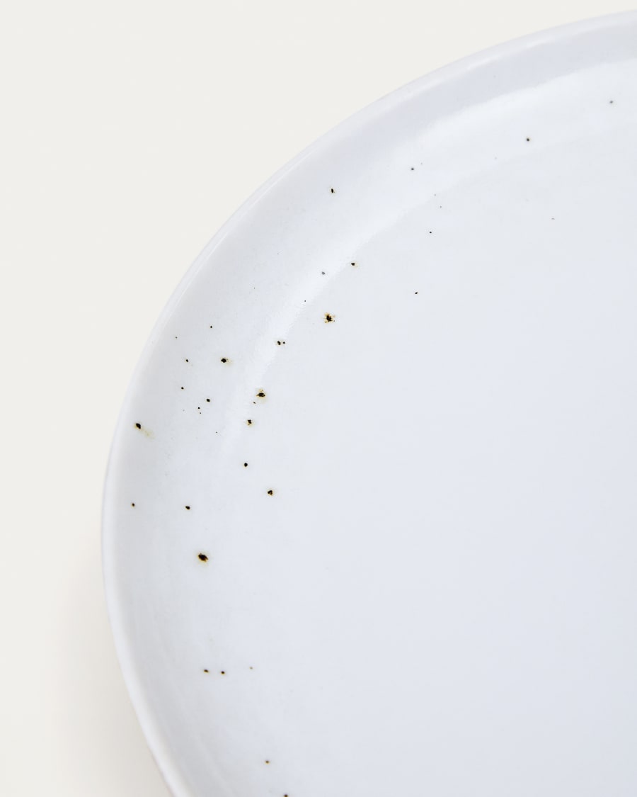 Publia white ceramic dinner plate