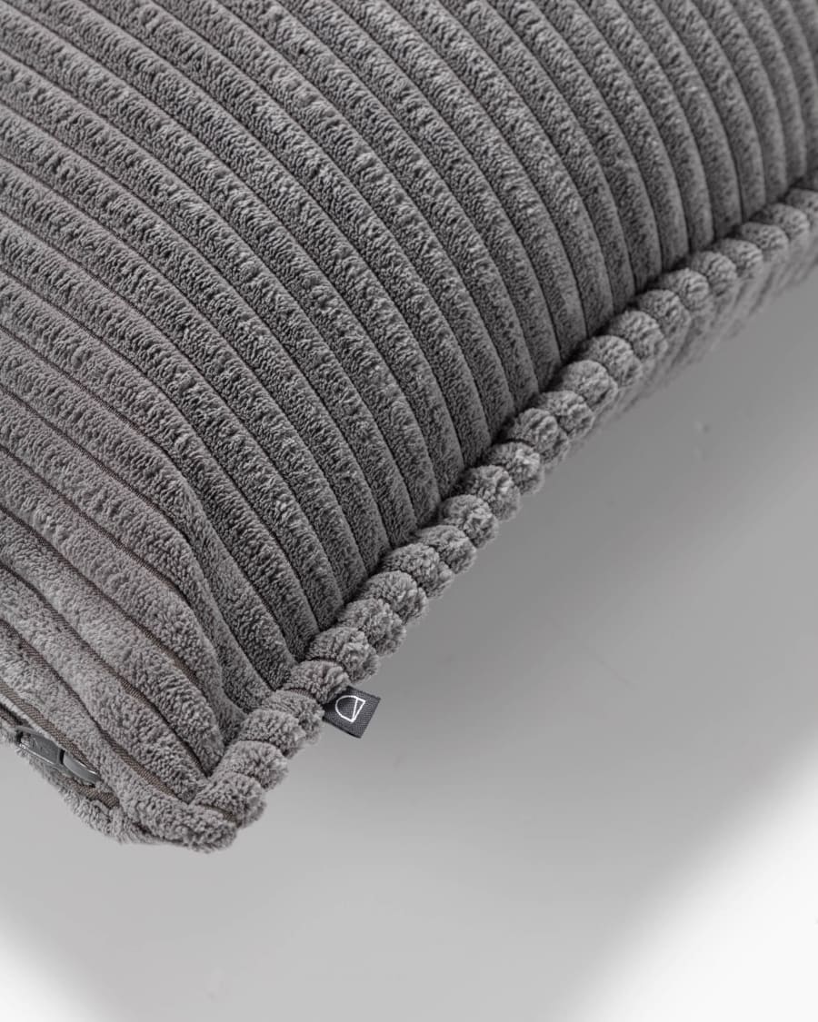 Grey corduroy Wilma cushion cover 45 x 45 cm