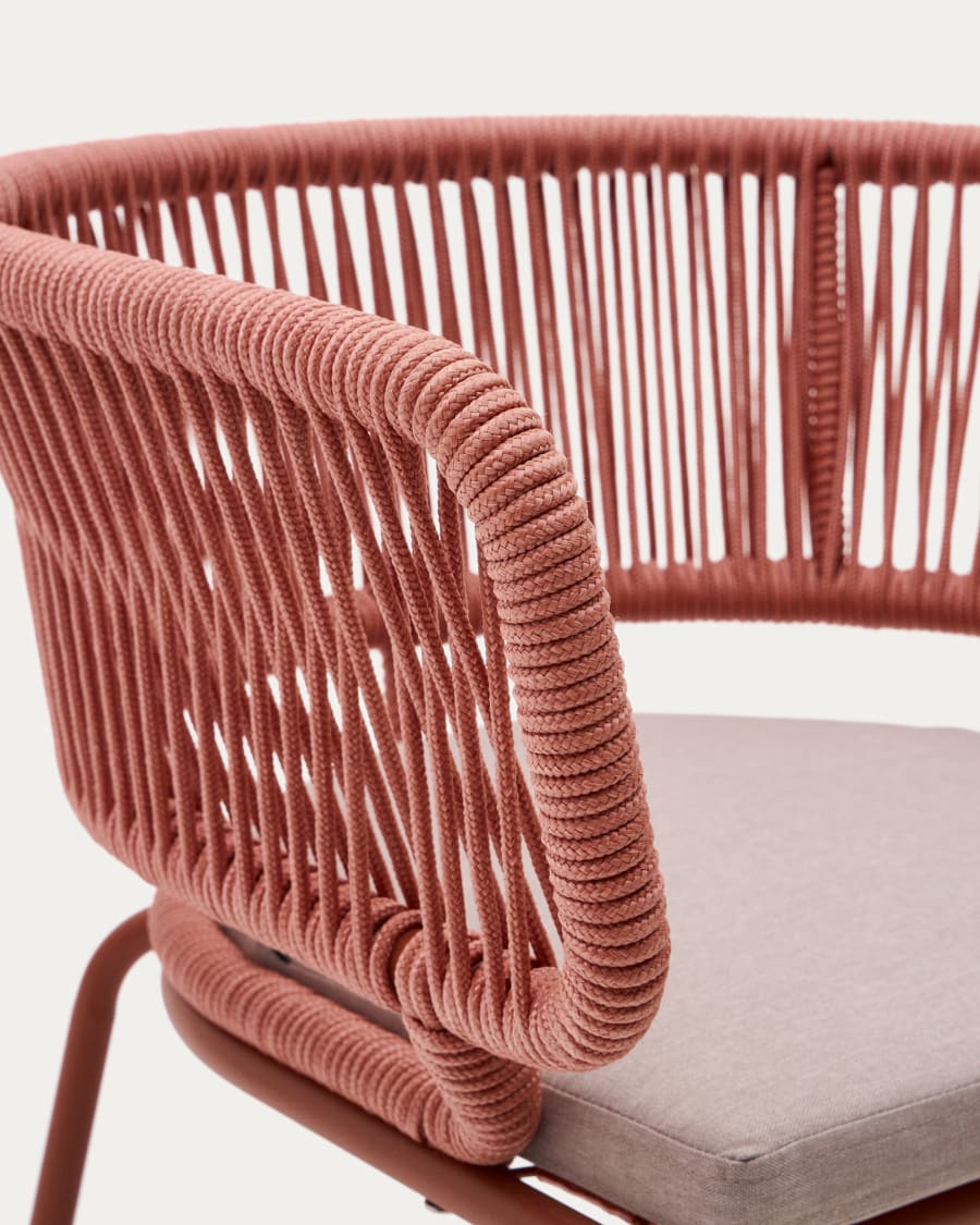 Nadin terracotta cord chair with galvanised steel legs