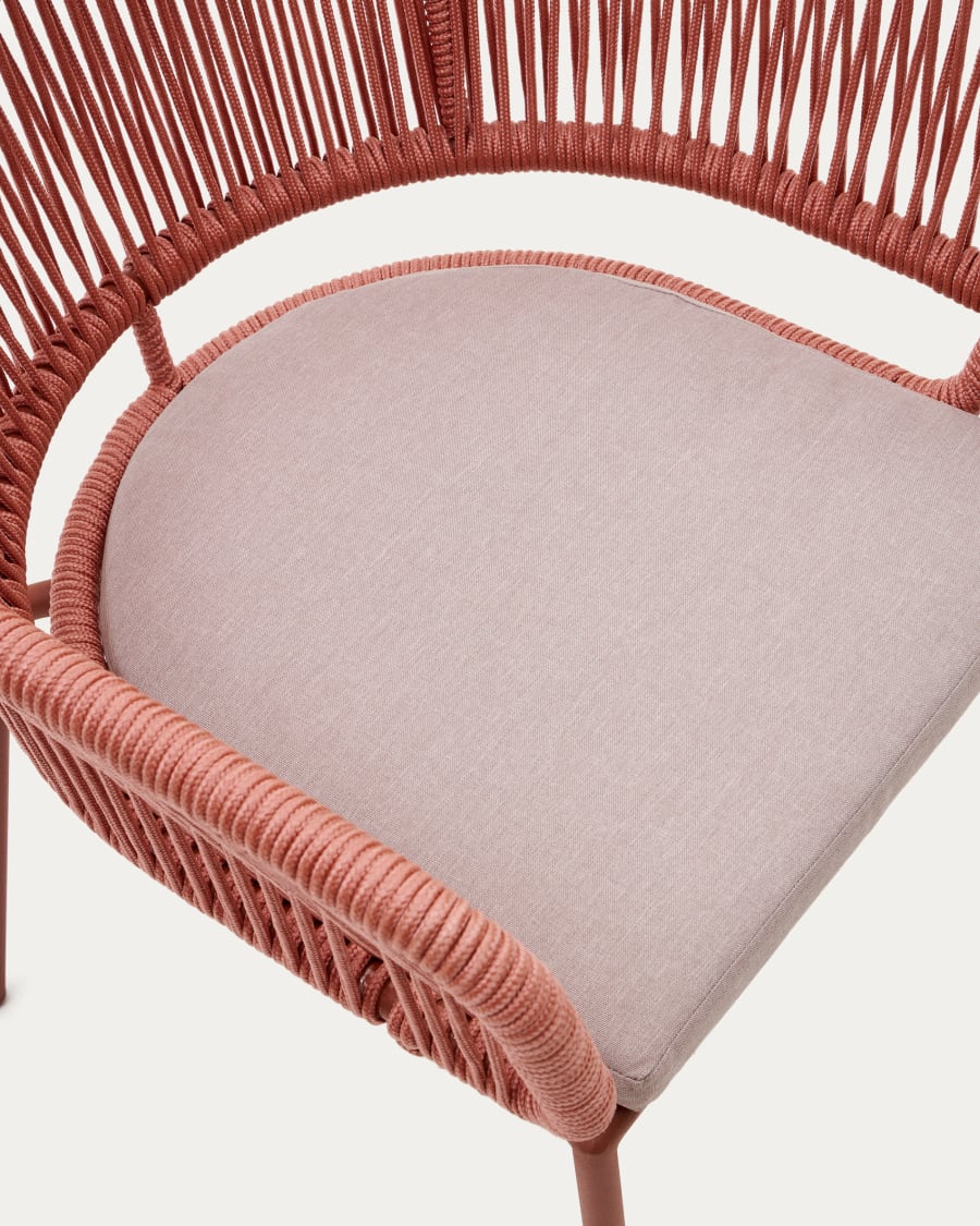 Nadin terracotta cord chair with galvanised steel legs