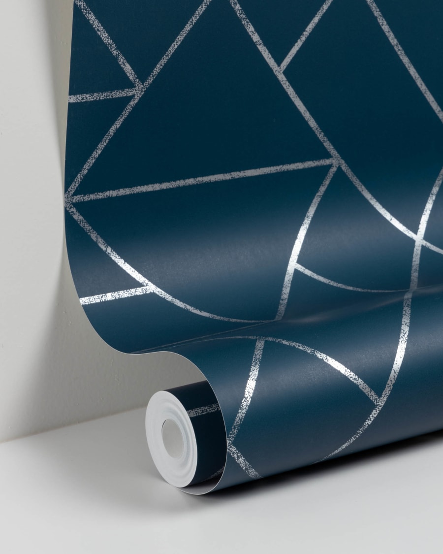 Gea blue and silver wallpaper, 10 x 0.53 m FSC MIX Credit
