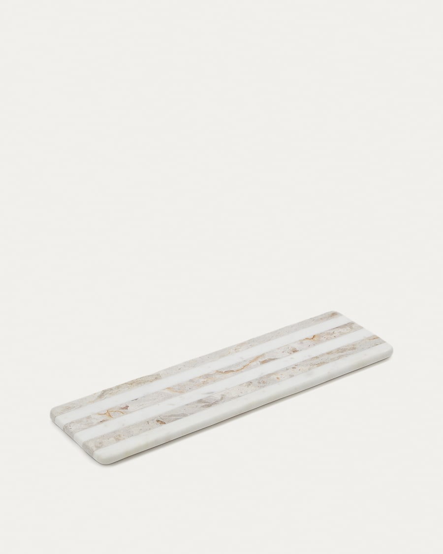 Sylara small serving board in grey and white marble