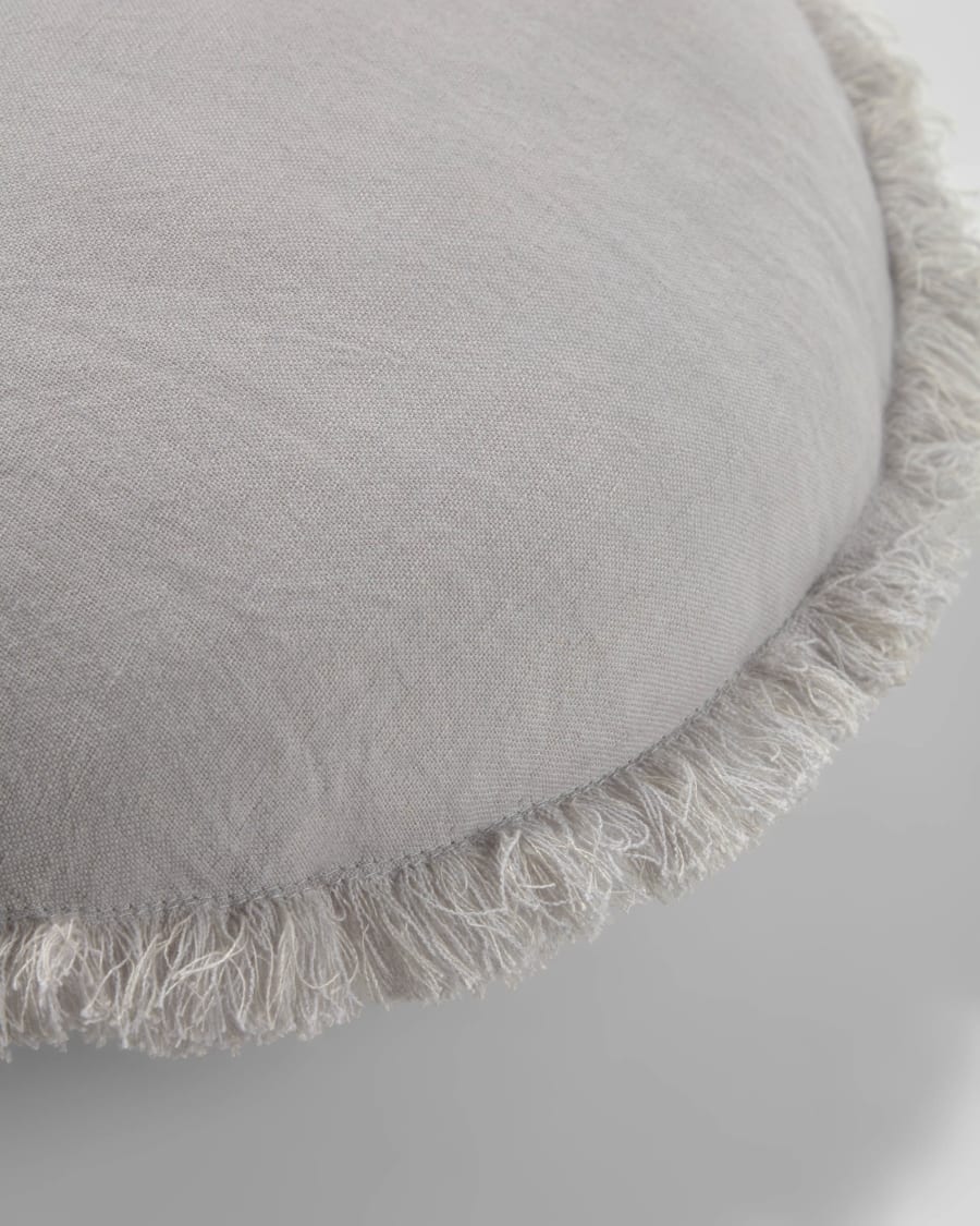 Clarice cotton and linen cushion cover grey Ø 45 cm