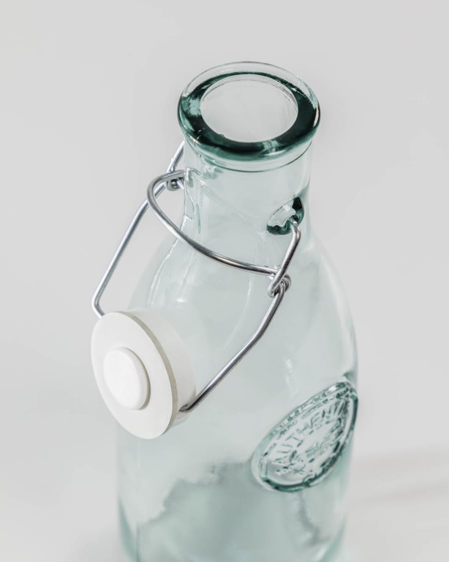 Tsiande glazen fles transparant 100% gerecycled