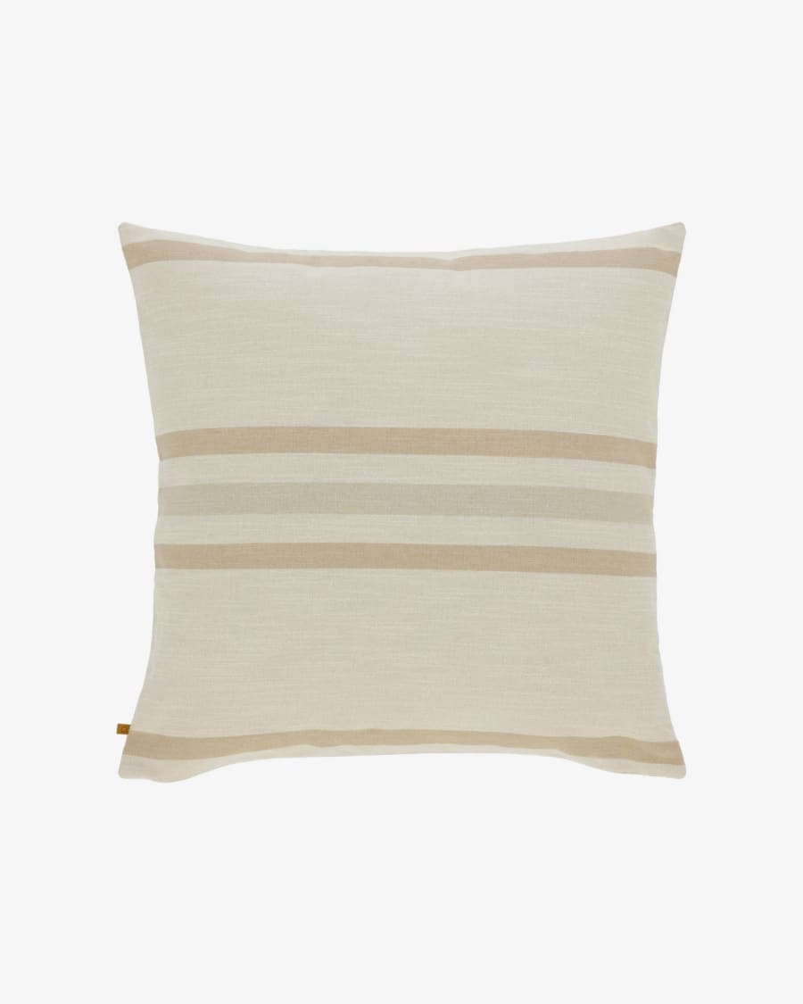 Sydelle cushion cover in white with beige stripes, 60 x 60 cm