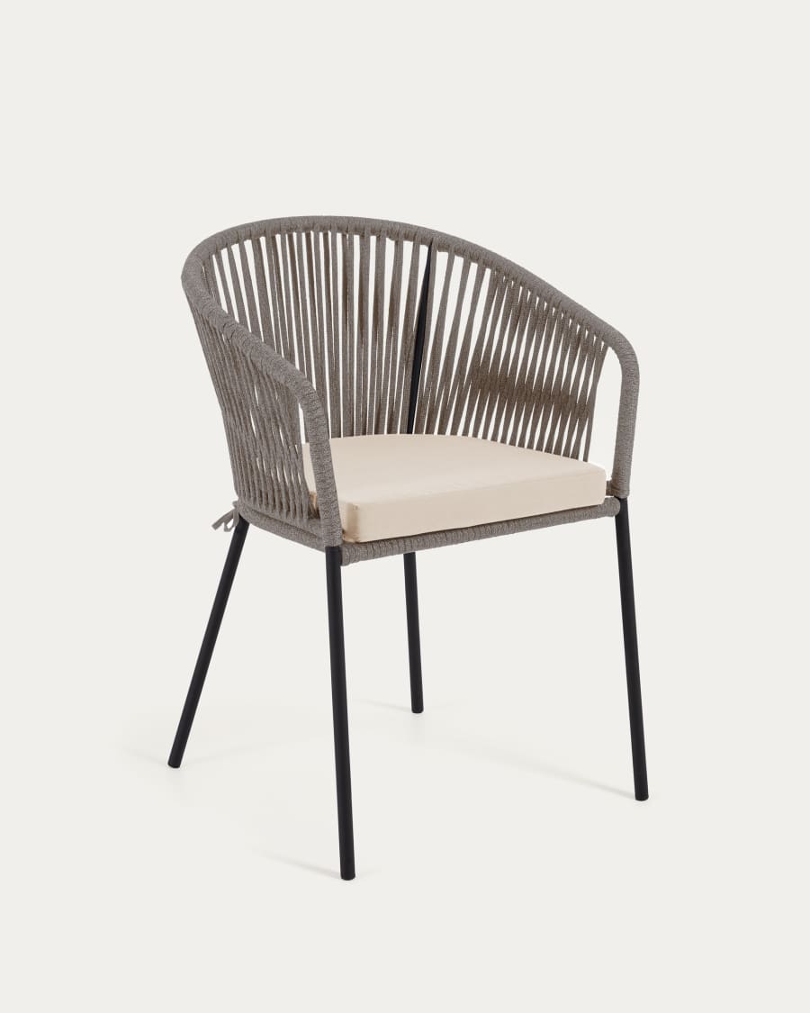 Yanet cord chair in grey