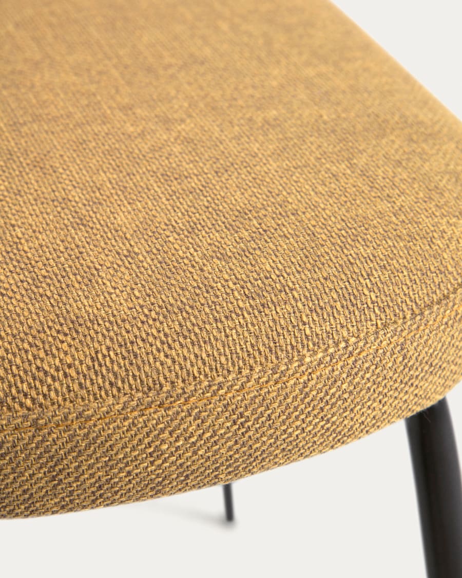 Anoha chair in mustard with metal legs with black finish