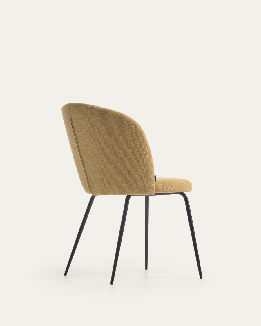 Anoha chair in mustard with metal legs with black finish