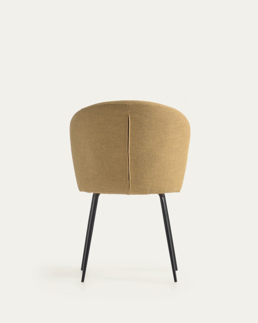 Anoha chair in mustard with metal legs with black finish