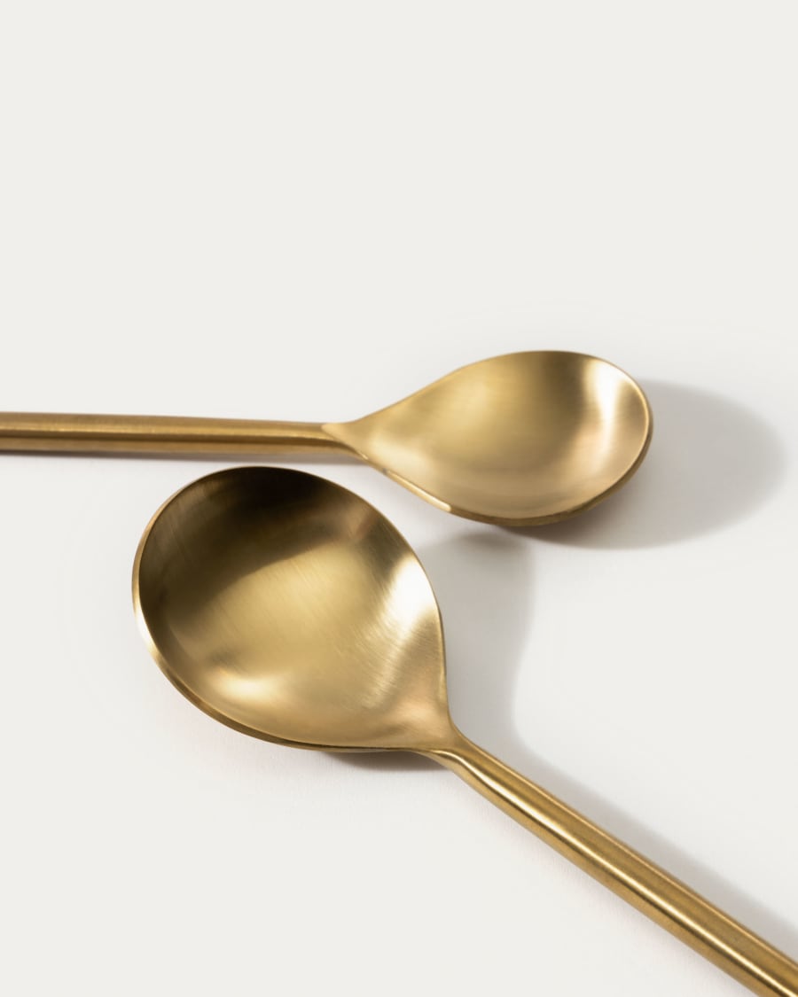 Lite rounded handle 16-piece golden cutlery set
