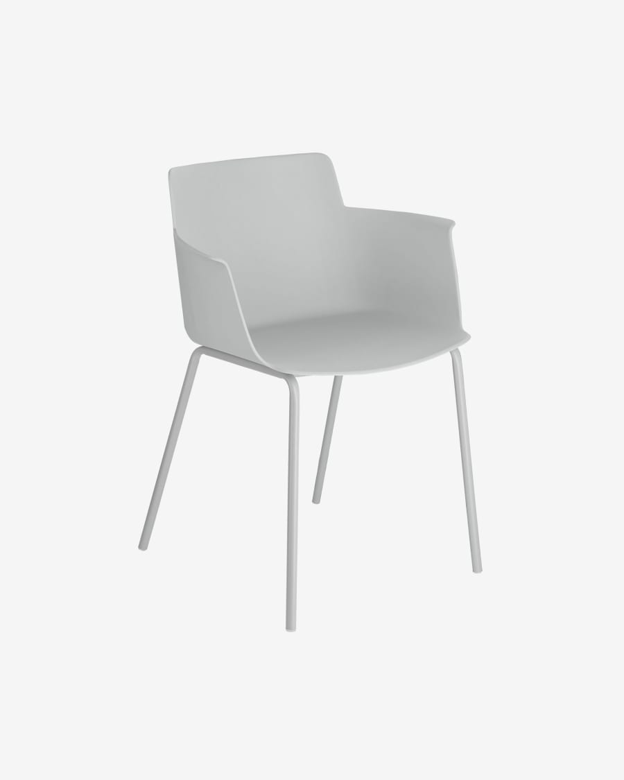 Outdoor Hannia grey chair with armrests