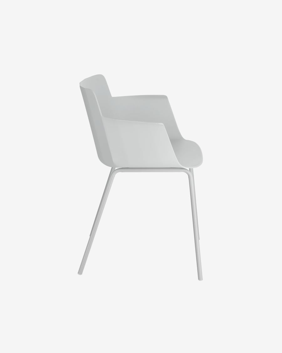 Outdoor Hannia grey chair with armrests