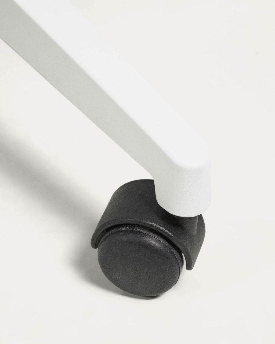 Melva office chair in grey and legs made of steel in white