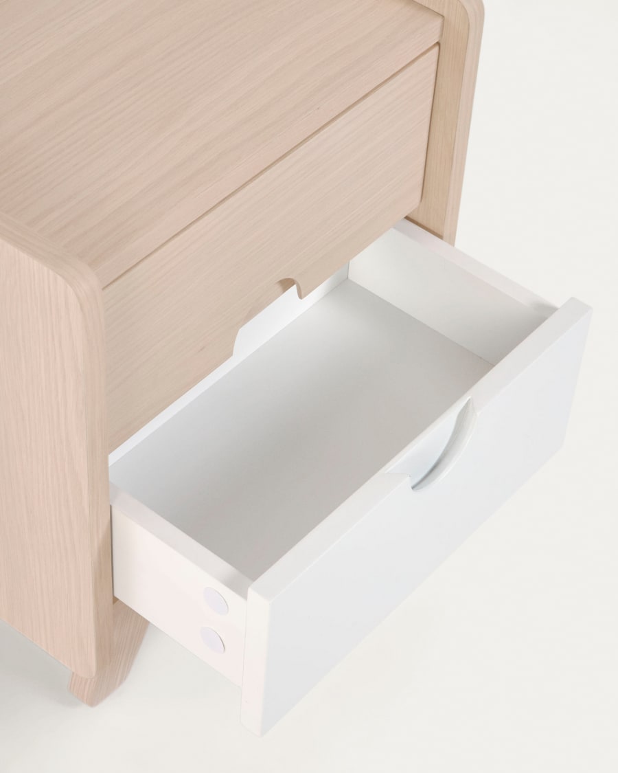 Nunila bedside table in ash veneer 40 x 46 cm FSC 100%