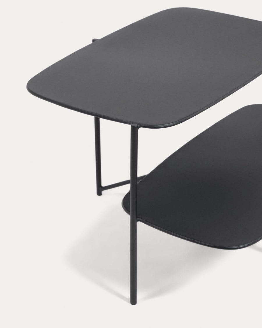 Wigan black metal side table 62 x 58 cm