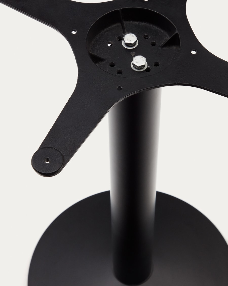 Esilda high bar-table leg with round metal base in a painted black finish