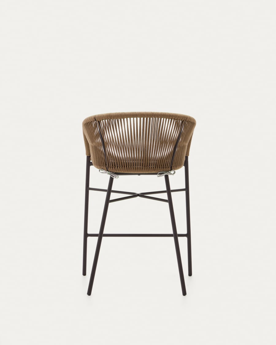 Yanet rope stool in beige 65 cm in height