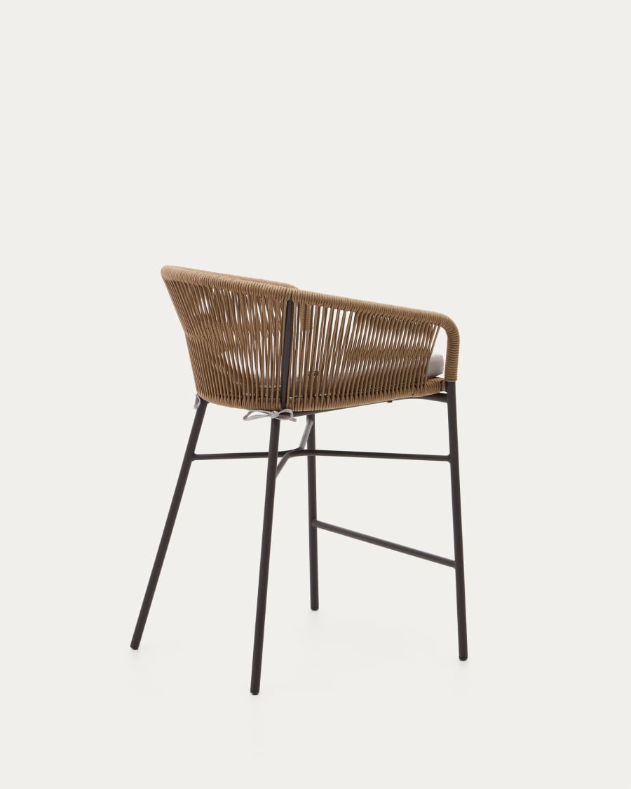 Yanet rope stool in beige 65 cm in height