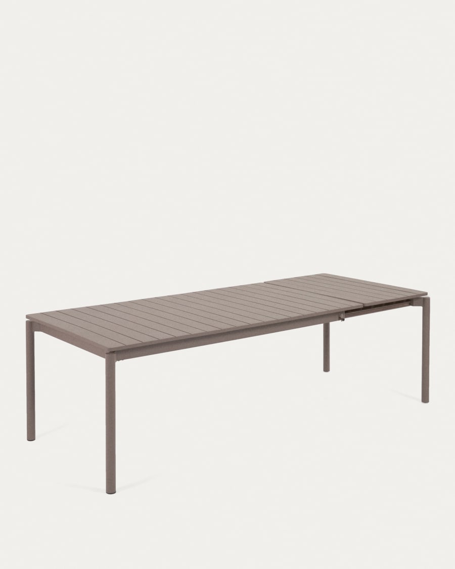 Zaltana extendable aluminium outdoor table with matt brown finish 180 (240) x 100 cm
