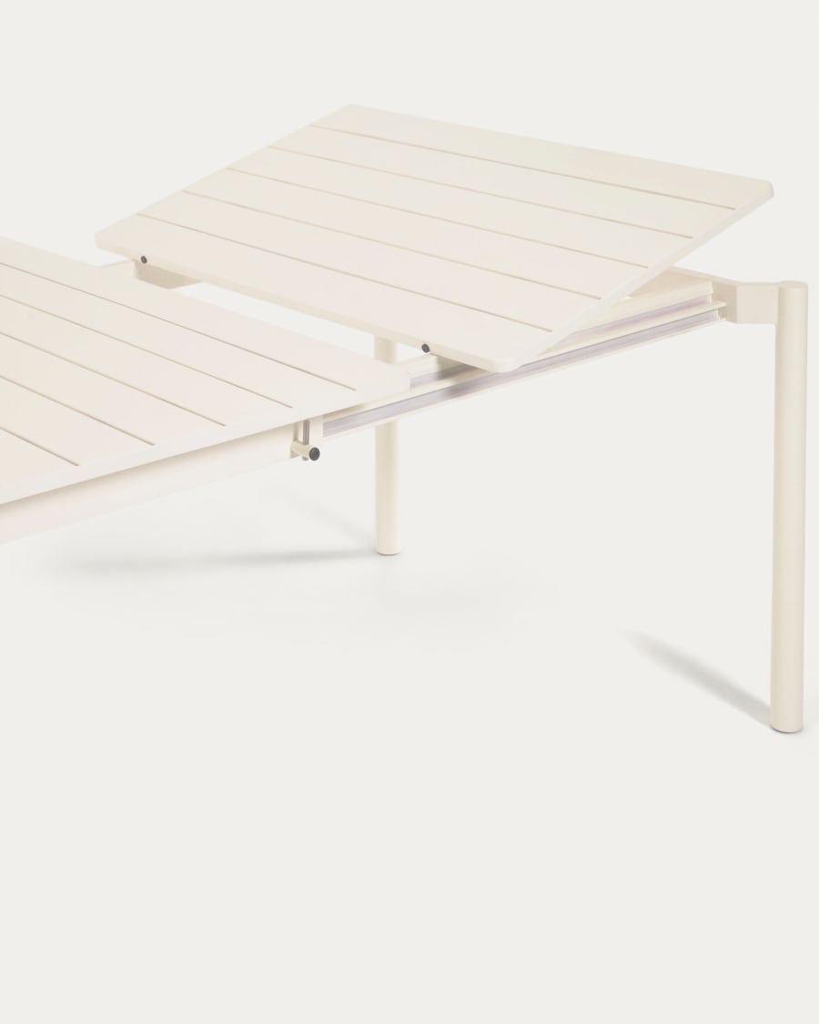 Zaltana extendable aluminium outdoor table with matt dark grey finish 140  (200) x 90 cm