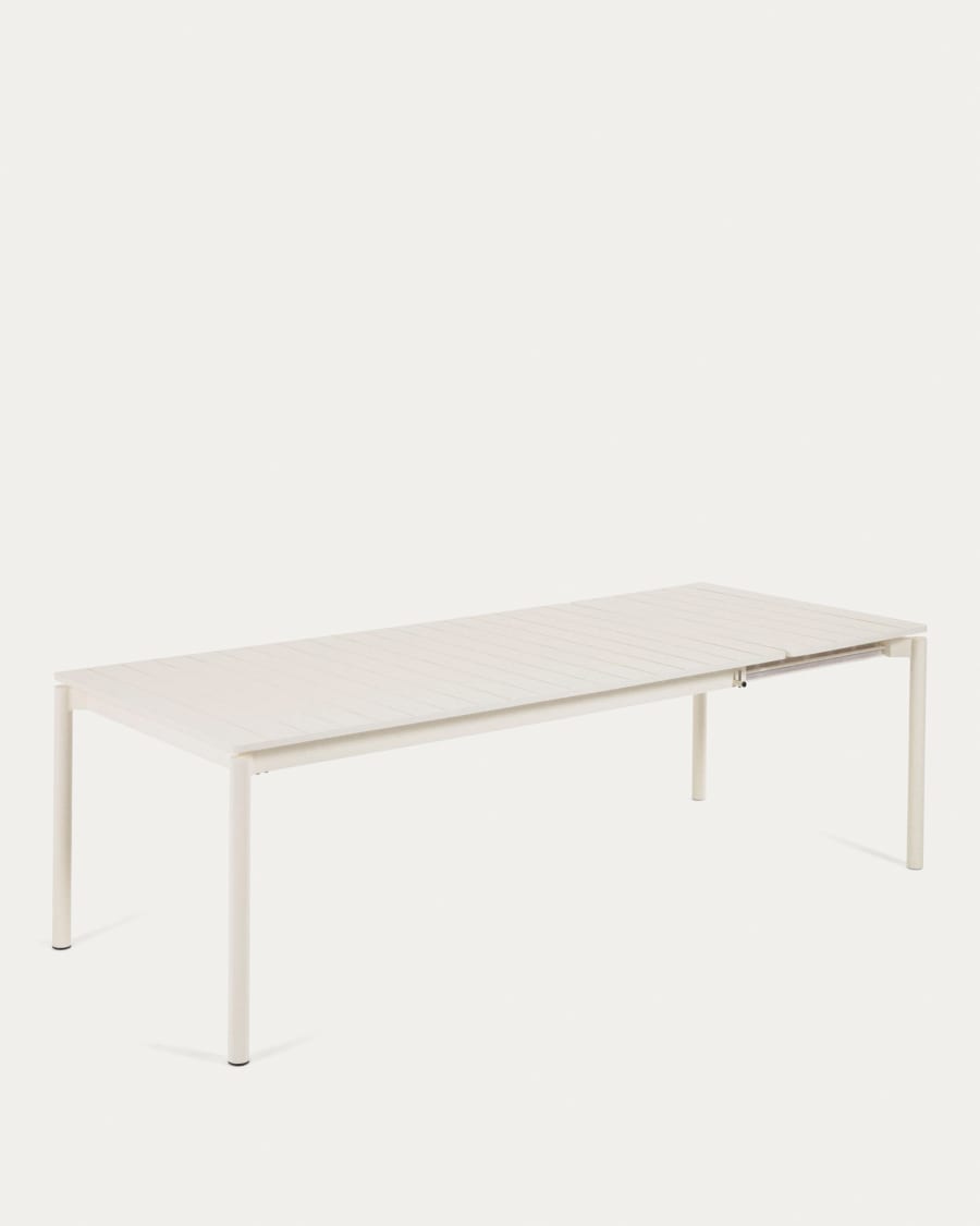 Zaltana extendable aluminium outdoor table with matt white finish 180 (240) x 100 cm