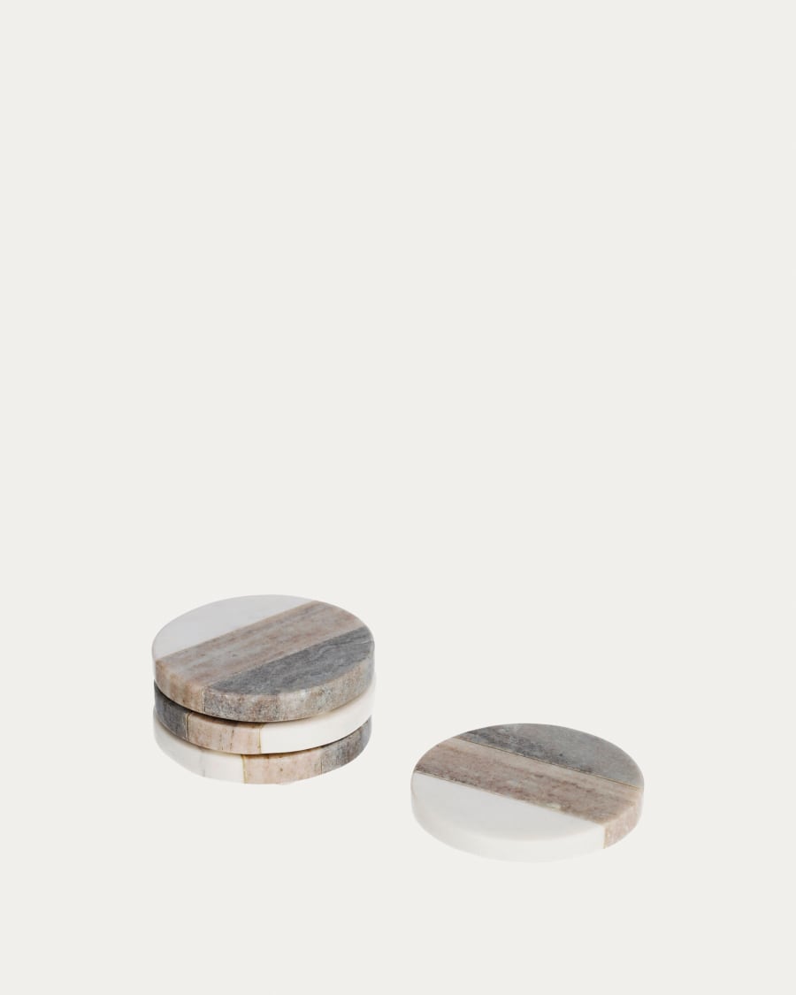 Xamila set of 4 coasters in multicoloured marble