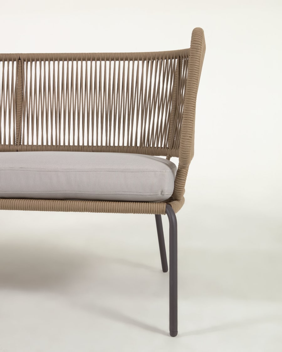 Nadin 2 seater sofa in beige cord with galvanised steel legs, 135 cm