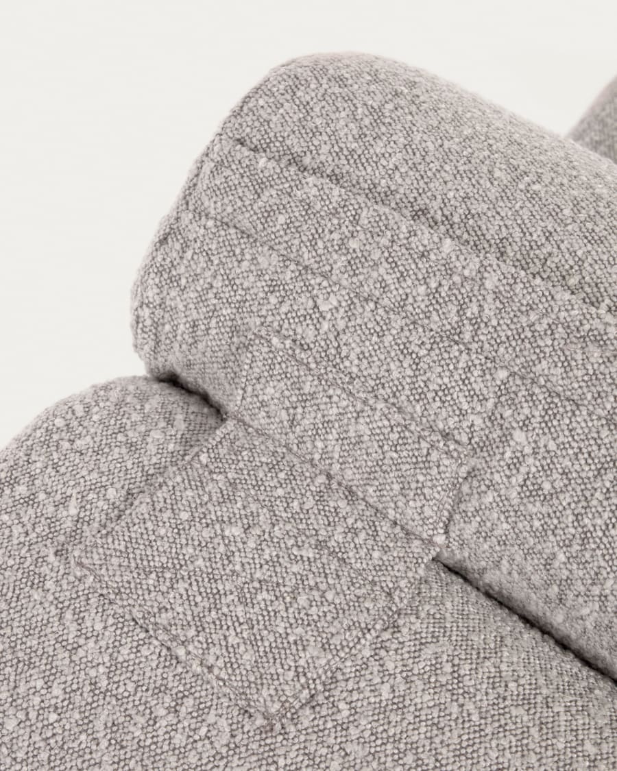 Club armchair in light grey bouclé