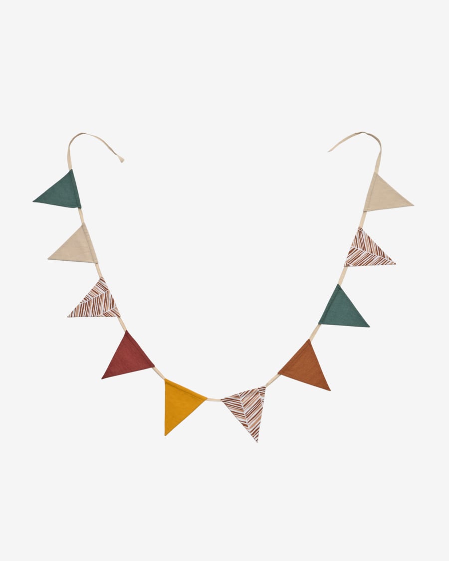 Zalia 100% organic cotton (GOTS) maroon fabric pennant