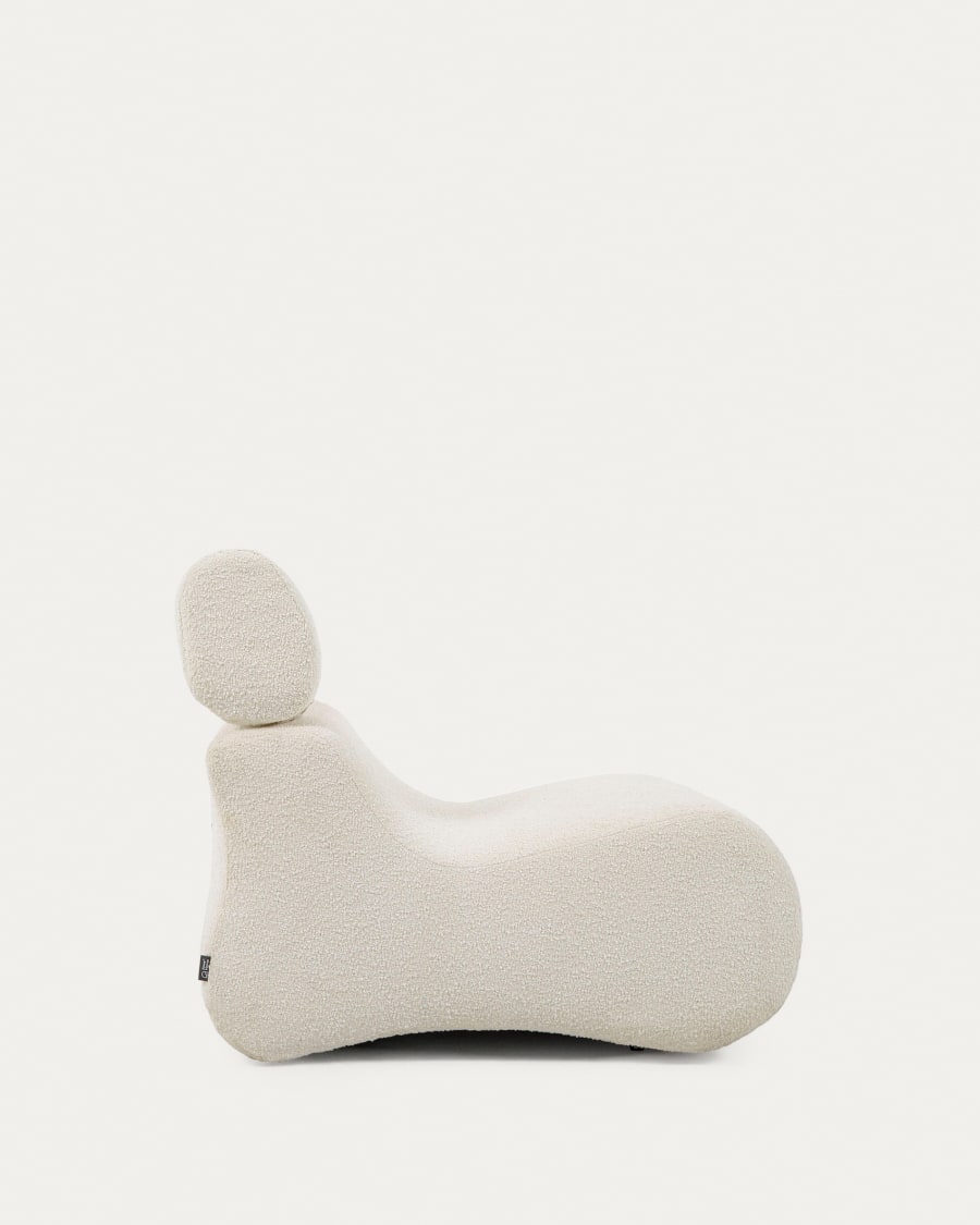 Club white bouclé armchair