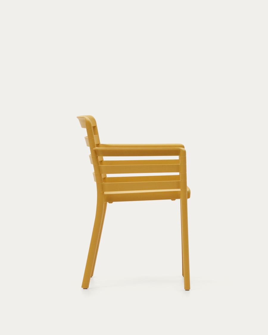 Nariet stackable outdoor chair in mustard