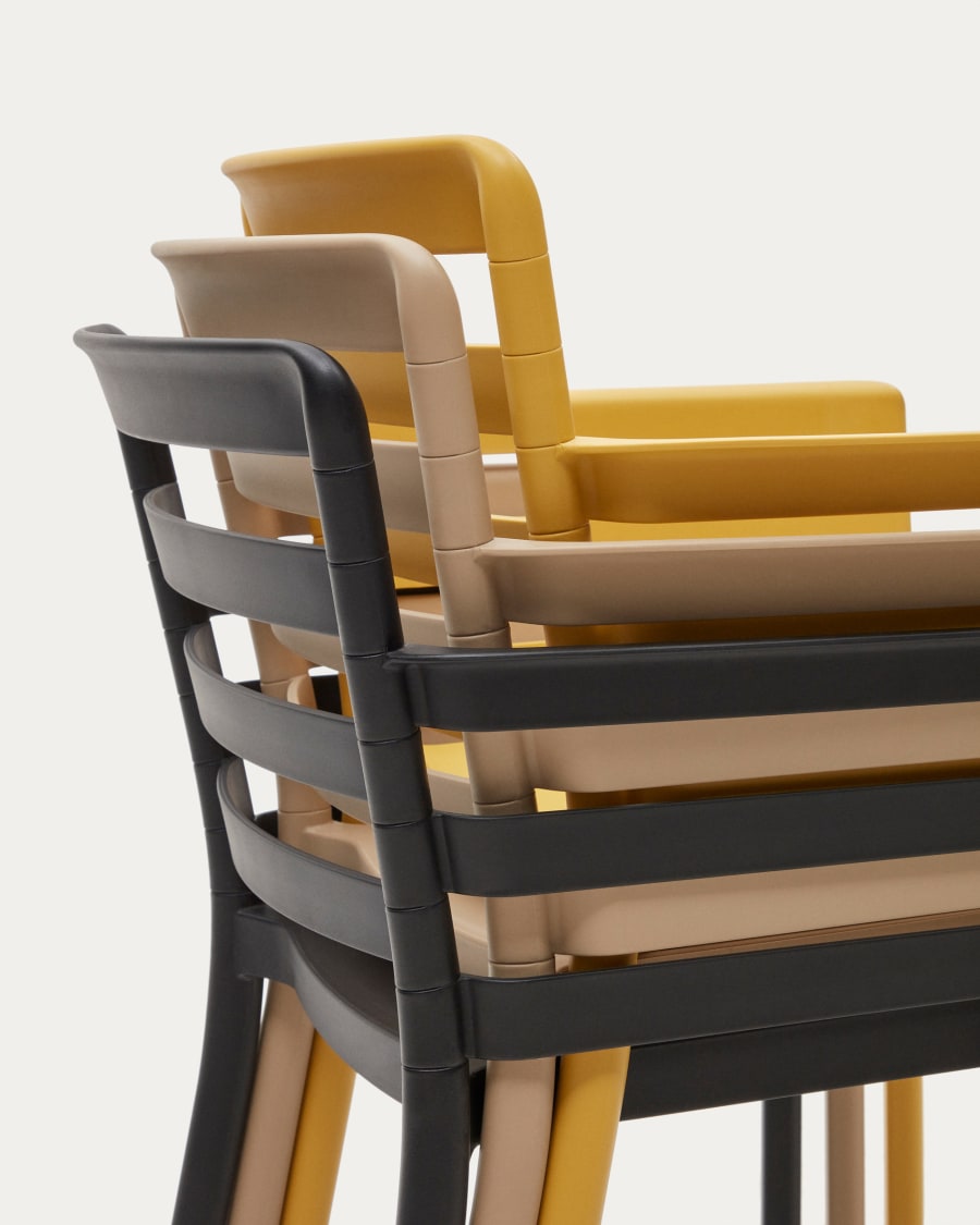 Nariet stackable outdoor chair in mustard