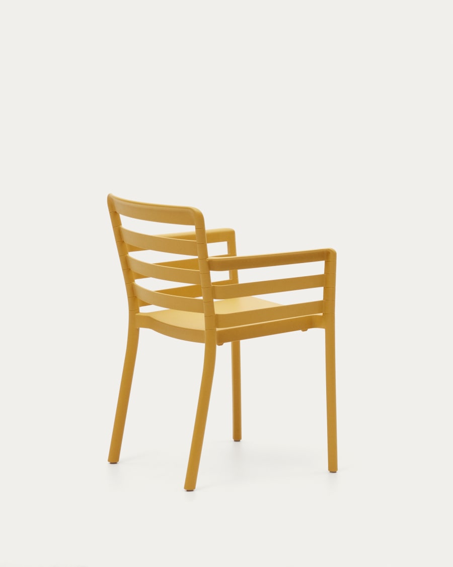 Nariet stackable outdoor chair in mustard