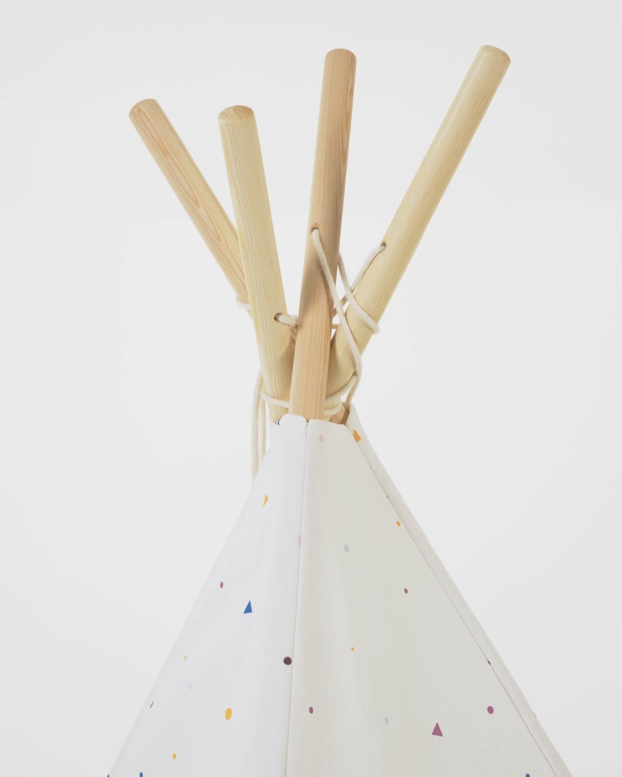 Miris 100% multicolour cotton tipi with solid pine wood legs