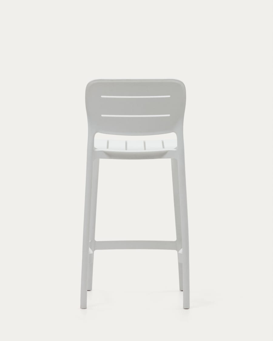 Morella stackable outdoor stool in white, 65 cm in height