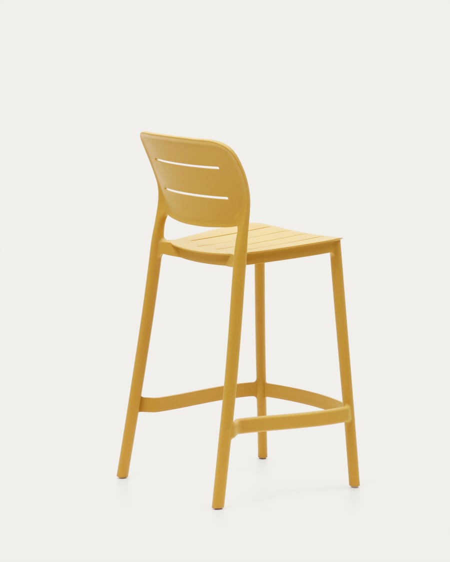 Morella stackable outdoor stool in mustard, 65 cm in height