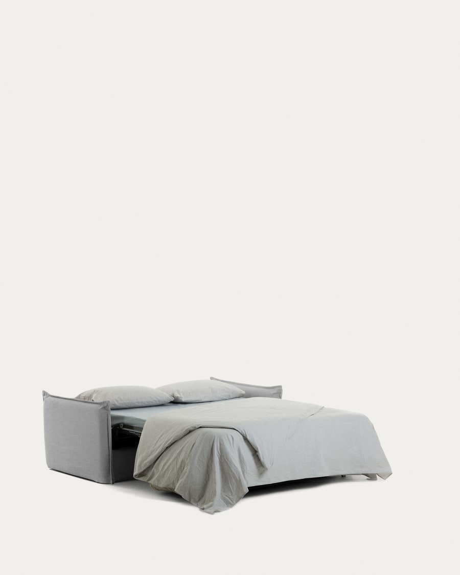 Samsa 2 seater visco sofa bed in grey, 140cm