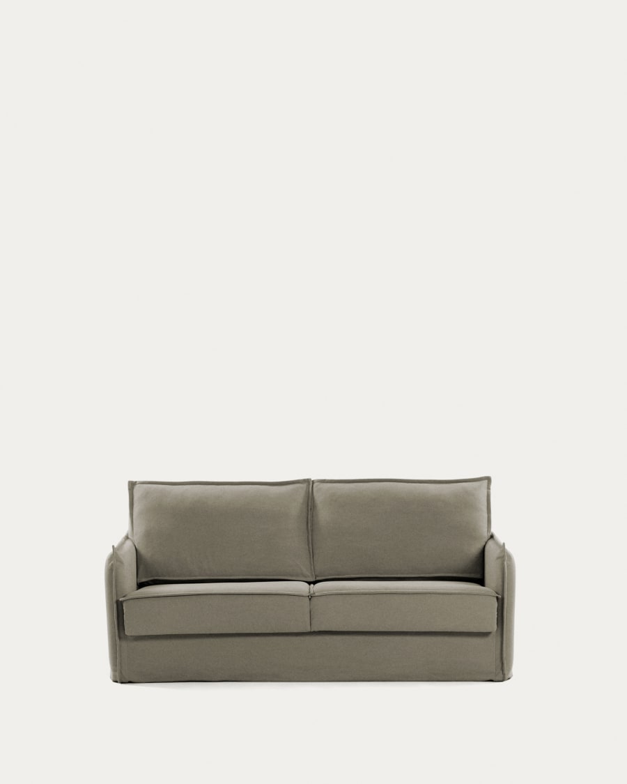 Samsa 2 seater polyurethane sofa bed in beige, 140cm