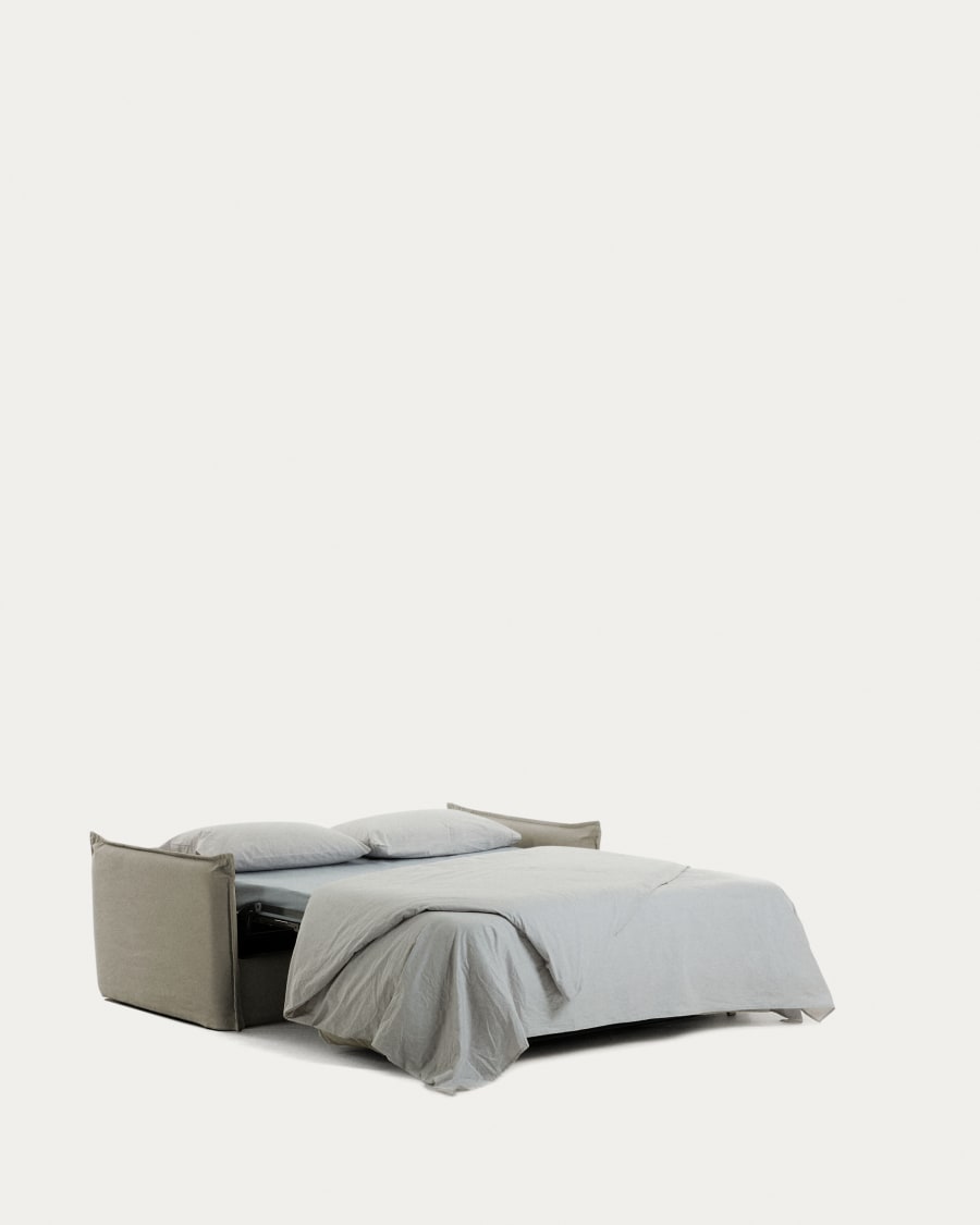 Samsa 2 seater polyurethane sofa bed in beige, 140cm