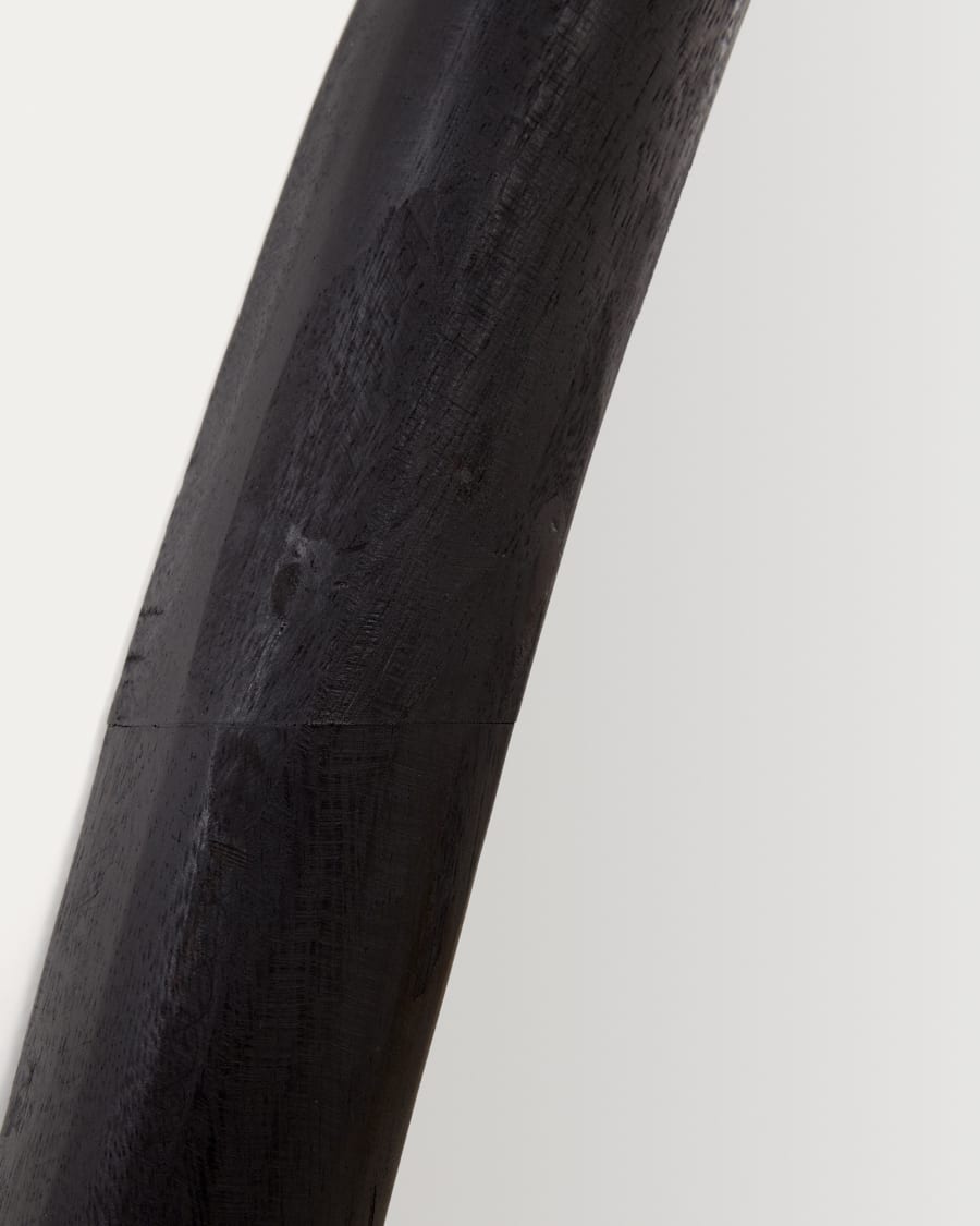 Magrit mirror in solid mungur wood with a black finish Ø 60 x 110 cm
