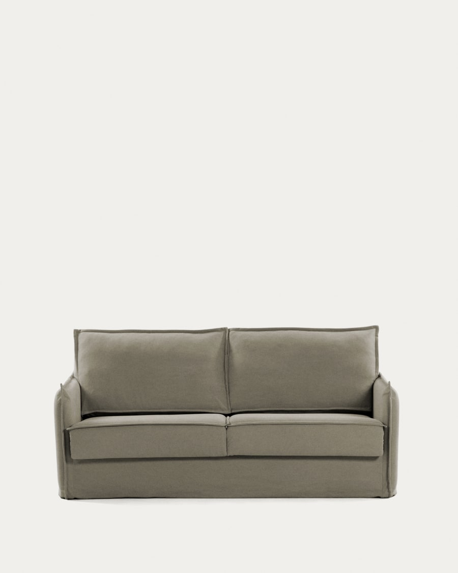 Samsa 2 seater polyutherane sofa bed in beige, 160cm