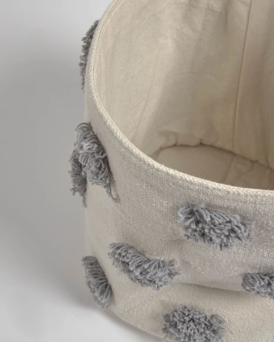 Khrista 100% cotton small grey basket
